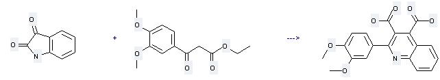 Benzenepropanoicacid, 3,4-dimethoxy-b-oxo-, ethyl ester can react with Indole-2,3-dione to give 2-(3,4-Dimethoxyphenyl)quinoline-3,4-dicarboxylic acid.